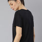 MKH Typography Printed Round Neck Crop Sports T-shirt - Swadesiicart