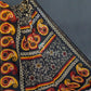 Black Coloured Floral Print Semi Chanderi Saree By Gayathri Reddy Designer Studio | Swadesiicart