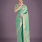 Monjolika Fashion Wonderful Light sky blue Soft Banarasi Satin Silk Leheriya Design Saree | Swadesiicart