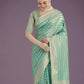 Monjolika Fashion Wonderful Light sky blue Soft Banarasi Satin Silk Leheriya Design Saree | Swadesiicart