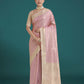 Monjolika Fashion Wonderful Light Lilac Soft Banarasi Satin Silk Leheriya Design Saree | Swadesiicart