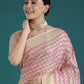 Monjolika Fashion Wonderful Light Lilac Soft Banarasi Satin Silk Leheriya Design Saree | Swadesiicart
