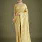 Monjolika Fashion Wonderful Light Yellow Soft Banarasi Satin Silk Leheriya Design Saree | Swadesiicart