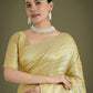 Monjolika Fashion Wonderful Light Yellow Soft Banarasi Satin Silk Leheriya Design Saree | Swadesiicart