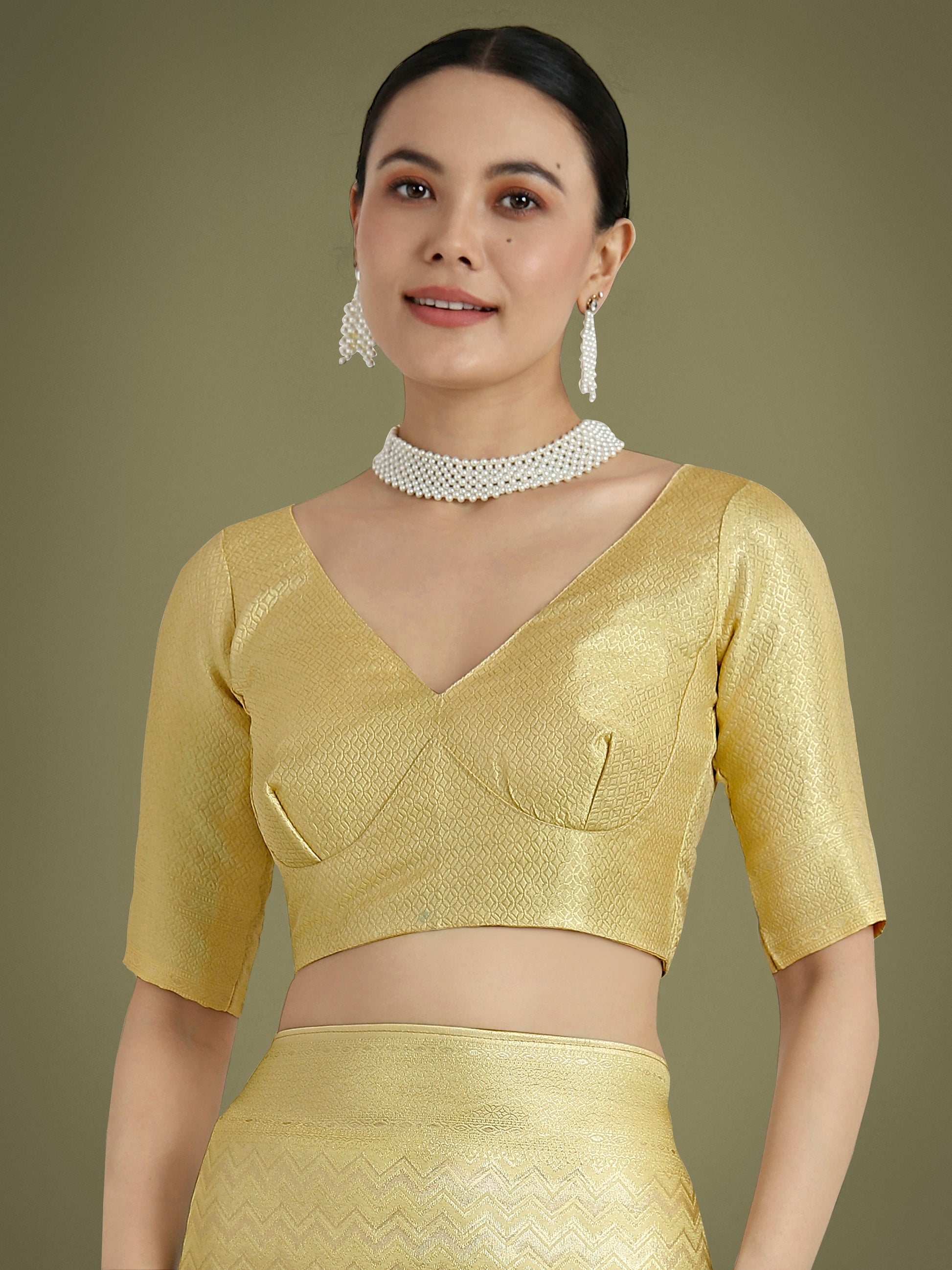 Monjolika Fashion Wonderful Light Yellow Soft Banarasi Satin Silk Leheriya Design Saree | Swadesiicart
