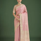 Monjolika Fashion Wonderful Light Pink Soft Banarasi Satin Silk Leheriya Design Saree | Swadesiicart