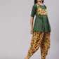 Aks Floral Printed Pure Cotton Kurti With Dhoti Pants