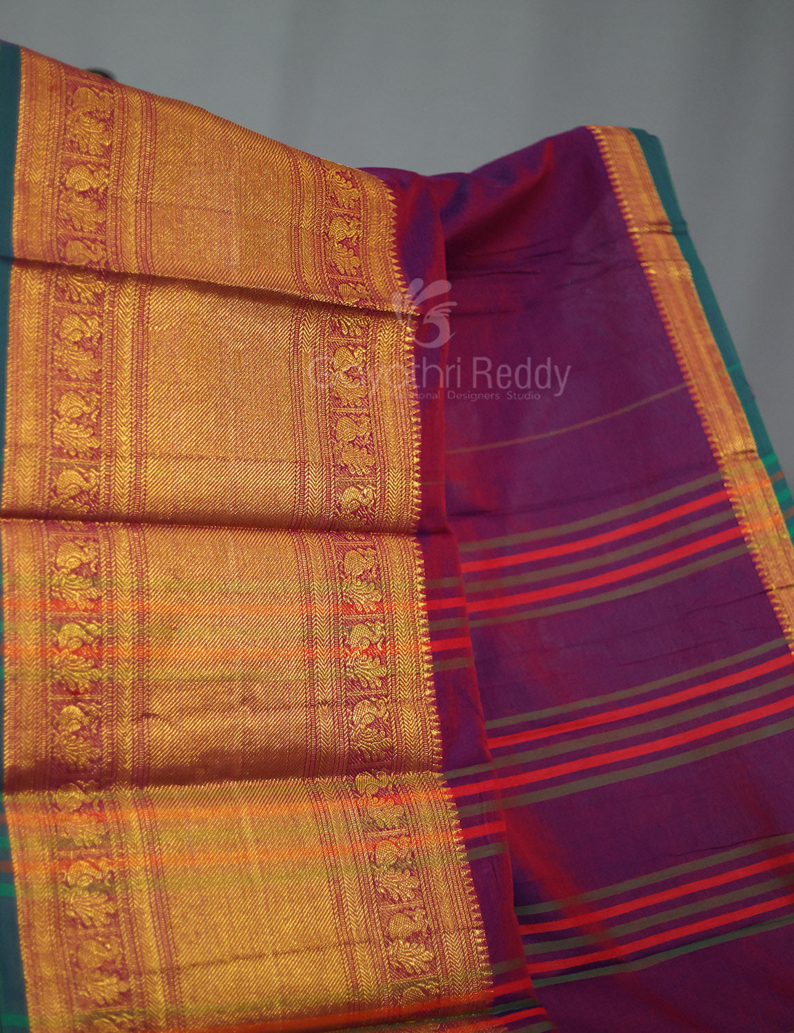 Kalanetha Jamuni With Zari Kanchi Style Pure Narayanpet Cotton Saree By Gayathri Reddy Designer Studio | Swadesiicart