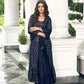 Anaita Navy Georgette Stitched Shrug Suit With Sequence Thread Work