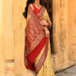 Joban Fashion Yellow Crepe Chiffon Pure Handloom Banarasi Silk Saree | Swadesiicart