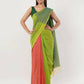Exclusive Collection Beautiful Khadi Cotton Olive Green Orange Handloom Saree - Swadesiicart