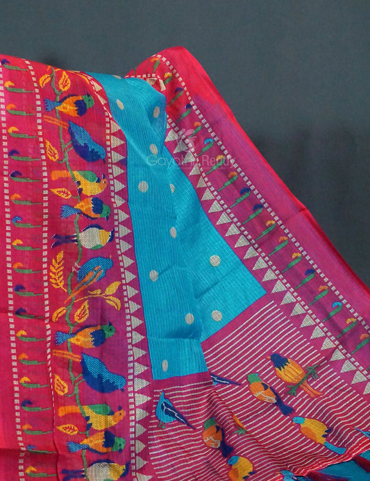 Rama Green Colored with Buttes Semi Silk Kota Saree By Gayathri Reddy Designer Studio | Swadesiicart