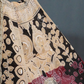 Black And Beige Combo Colour Pichwai Print Crocia Mulmul Cotton Saree By Gayathri Reddy Designer Studio | Swadesiicart