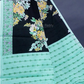 Black Colour Block Print Pure Mulmul Cotton Saree By Gayathri Reddy Designer Studio | Swadesiicart