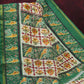 Shades of Off White And Mango Green Colour Patan Patola Semi Chanderi Saree By Gayathri Reddy Designer Studio | Swadesiicart