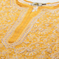 ADA Women Mustard Yellow Embroidered Regular Chikankari Handloom Kurta with Palazzos | Swadesiicart