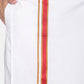 Sethukrishna Men White Solid Cotton Readymade Dhoti | Swadesiicart