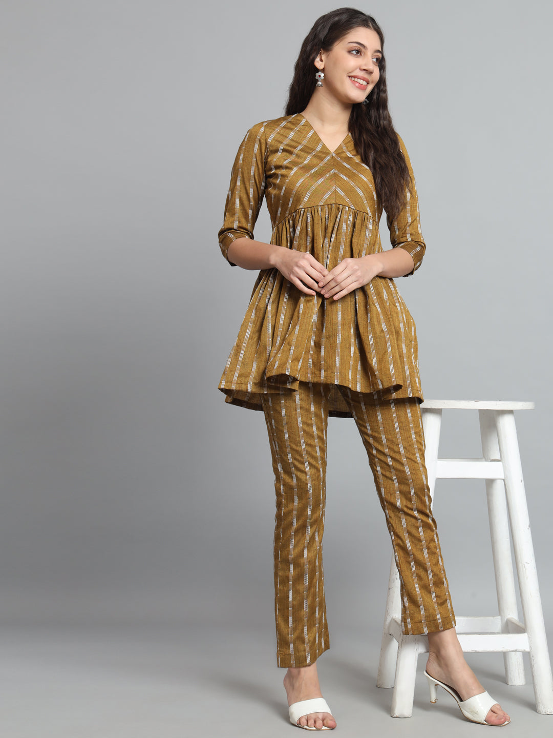Fab Fashion Mustard Co-Ord Set - Swadesiicart