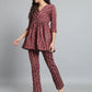 Fab Fashion Dark Purple Co-Ord set - Swadesiicart