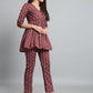 Fab Fashion Dark Purple Co-Ord set - Swadesiicart