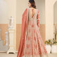 Anaita Light Orange Heavy Embroidered Faux Georgette Anarkali Suit With Salwar