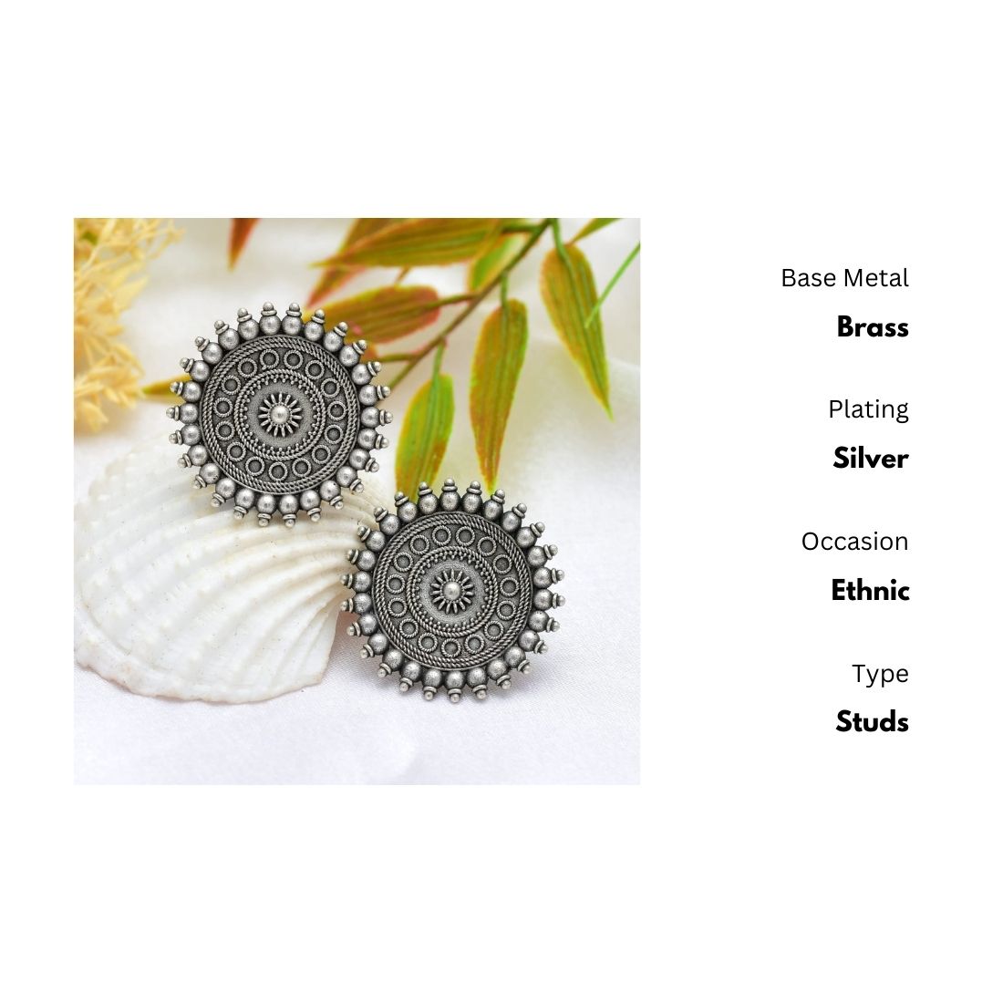 New Stylish Oxidized Gold-Polished Gold Studs Earrings for Womens by House of Ree | Swadesiicart