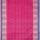 Exclusive Collection 100% Pure Cotton Magenta Tant Saree With Hand Weaving Work - Swadesiicart