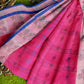 Exclusive Collection 100% Pure Cotton Magenta Tant Saree With Hand Weaving Work - Swadesiicart