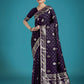 Monjolika Fashion Traditional Purple Woven Banarasi Satin Silk Saree | Swadesiicart