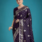 Monjolika Fashion Traditional Purple Woven Banarasi Satin Silk Saree | Swadesiicart