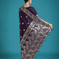 Monjolika Fashion Traditional Purple Woven Banarasi Satin Silk Saree | Swadesiicart