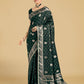 Monjolika Fashion Traditional Dark Geen Woven Banarasi Satin Silk Saree | Swadesiicart