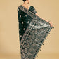 Monjolika Fashion Traditional Dark Geen Woven Banarasi Satin Silk Saree | Swadesiicart