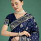Monjolika Fashion Traditional Blue Woven Banarasi Satin Silk Saree | Swadesiicart