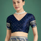 Monjolika Fashion Traditional Blue Woven Banarasi Satin Silk Saree | Swadesiicart