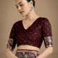 Monjolika Fashion Traditional Maroon Woven Banarasi Satin Silk Saree | Swadesiicart