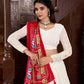Lorenvalley Fashion White Georgette Lucknowi Paper Mirror Work Lehenga Choli with Dupatta | Swadesiicart