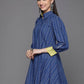Ahalyaa Women Blue Cotton Printed Tunic | Swadesiicart