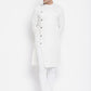 Even Apparels White Rayon Men's Sherwani Kurta With Asymetrical Cut | Swadesiicart