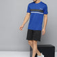 Alcis Men Blue & Black Striped Detail Slim Fit T-shirt | Swadesiicart