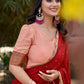 Lorenvalley Fashion Peach Cotton Silk Thread Embroidery Work Lehenga Choli with Dupatta | Swadesiicart