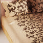 BIANCA Brown Floral 200 TC King Bedsheet with 2 Pillow Covers - Swadesiicart
