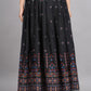 House of RP Women's Black & Pink Rayon Ethnic Printed Circular Skirt | Swadesiicart