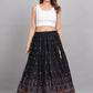 House of RP Women's Black & Pink Rayon Ethnic Printed Circular Skirt | Swadesiicart
