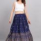 House of RP Women's Blue Rayon Ethnic Printed Circular Skirt | Swadesiicart