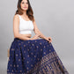 House of RP Women's Blue Rayon Ethnic Printed Circular Skirt | Swadesiicart