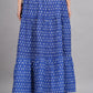 House of RP Women's Light Blue Rayon Ethnic Printed Circular Skirt | Swadesiicart