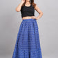 House of RP Women's Light Blue Rayon Ethnic Printed Circular Skirt | Swadesiicart