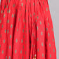House of RP Women's Red Rayon Ethnic Printed Circular Skirt | Swadesiicart