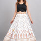 House of RP Women's White Rayon Ethnic Printed Circular Skirt | Swadesiicart
